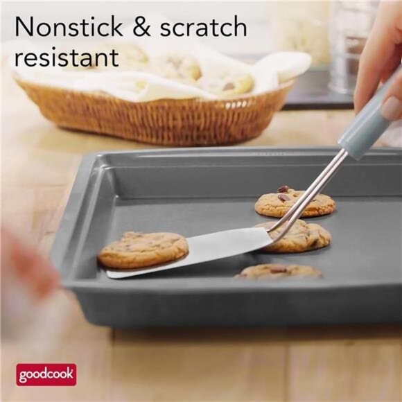 GoodCook 15” x 10.5” Nonstick Carbon Steel Baking Pan & Raised Wire Rack – - Picture 2 of 14
